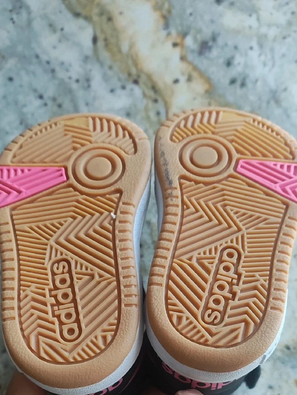 adidas Kids Black and Pink High-Top Sneakers